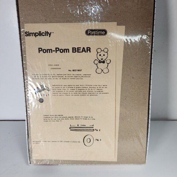 Vintage Simplicity Pom Pom Pet Craft Kit #8027 Vintage 1986 - Picture 6 of 8
